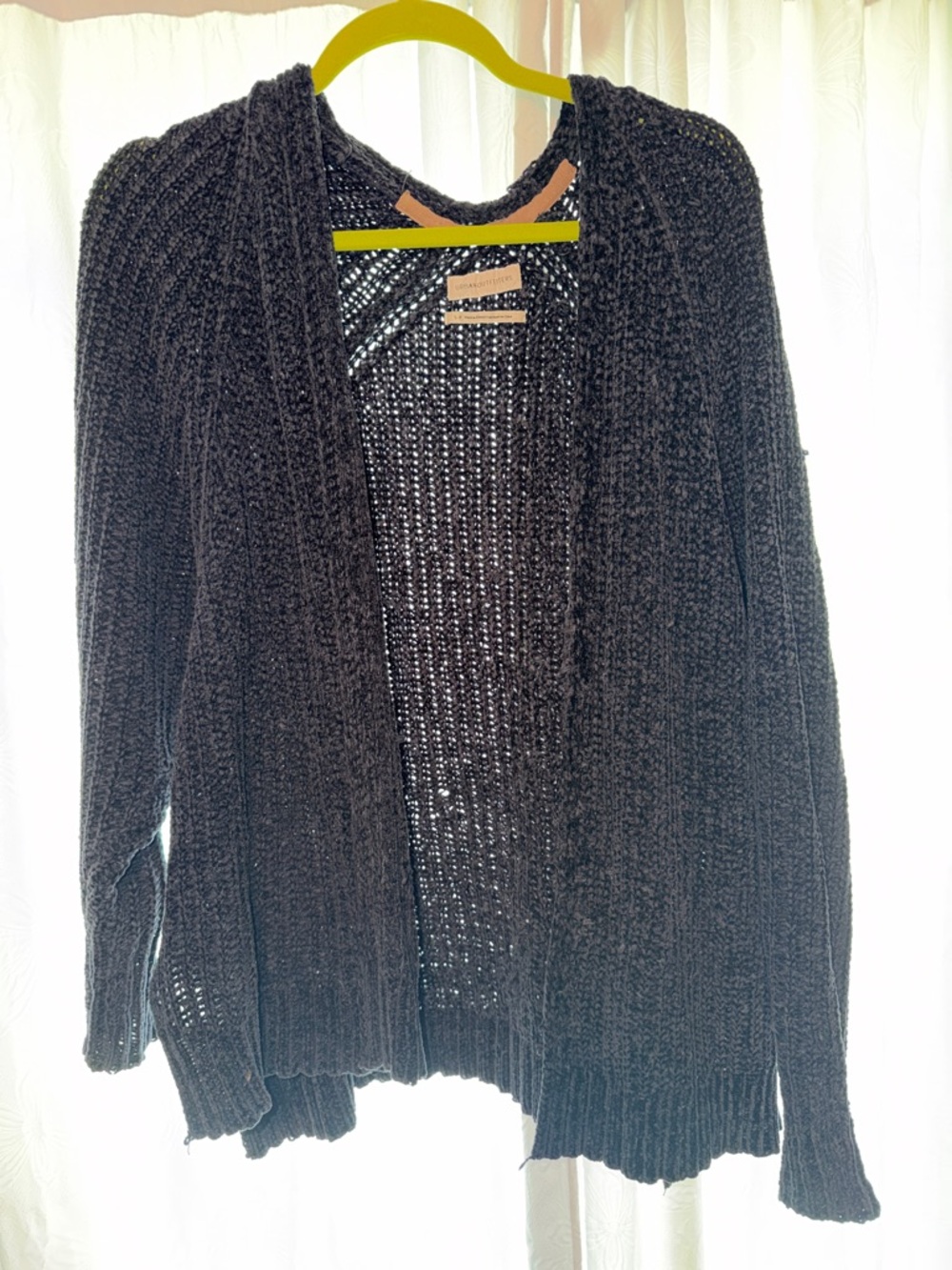 Navy Blue Open-Front Knit Cardigan Sweater